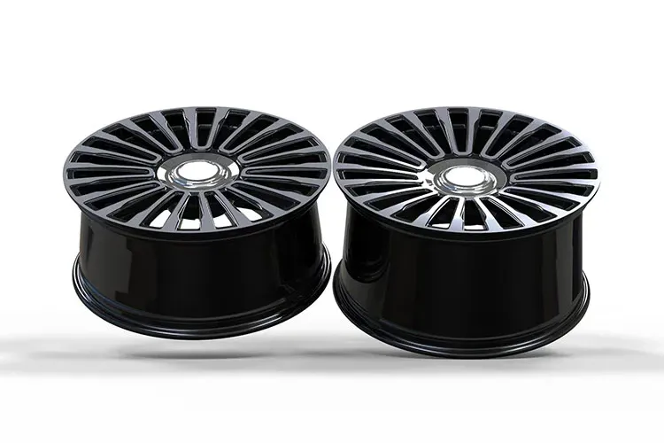 Olim C13 Monoblock 1pc 6061 T6 Gloss Black Diamond Cut Surface On Maybach Gls 2