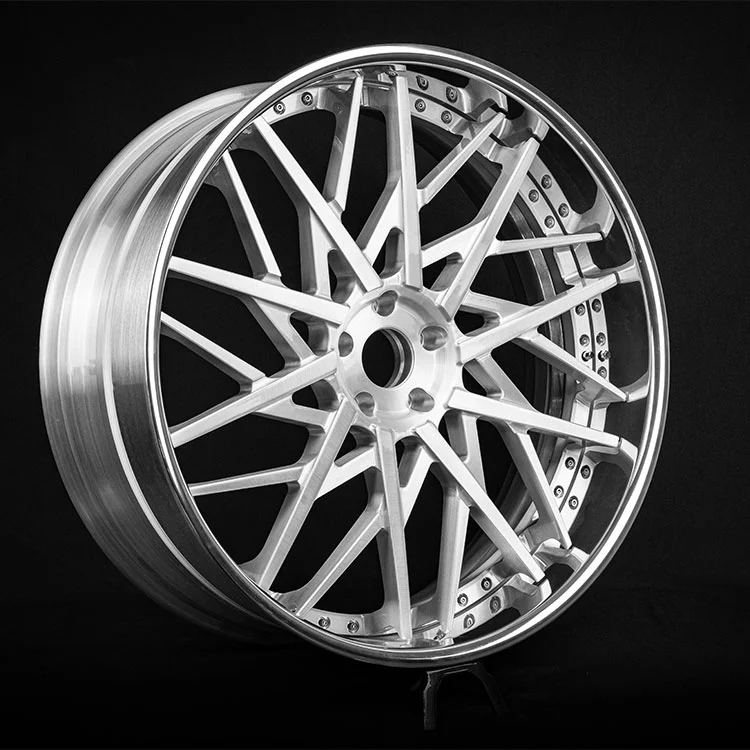 Rodas forjadas de 3 peças com borda polida espelhada